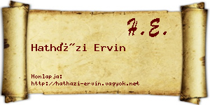 Hatházi Ervin névjegykártya